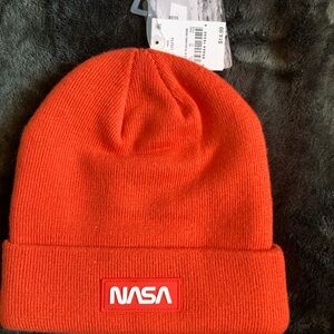 Orange Knit Beanie Hat